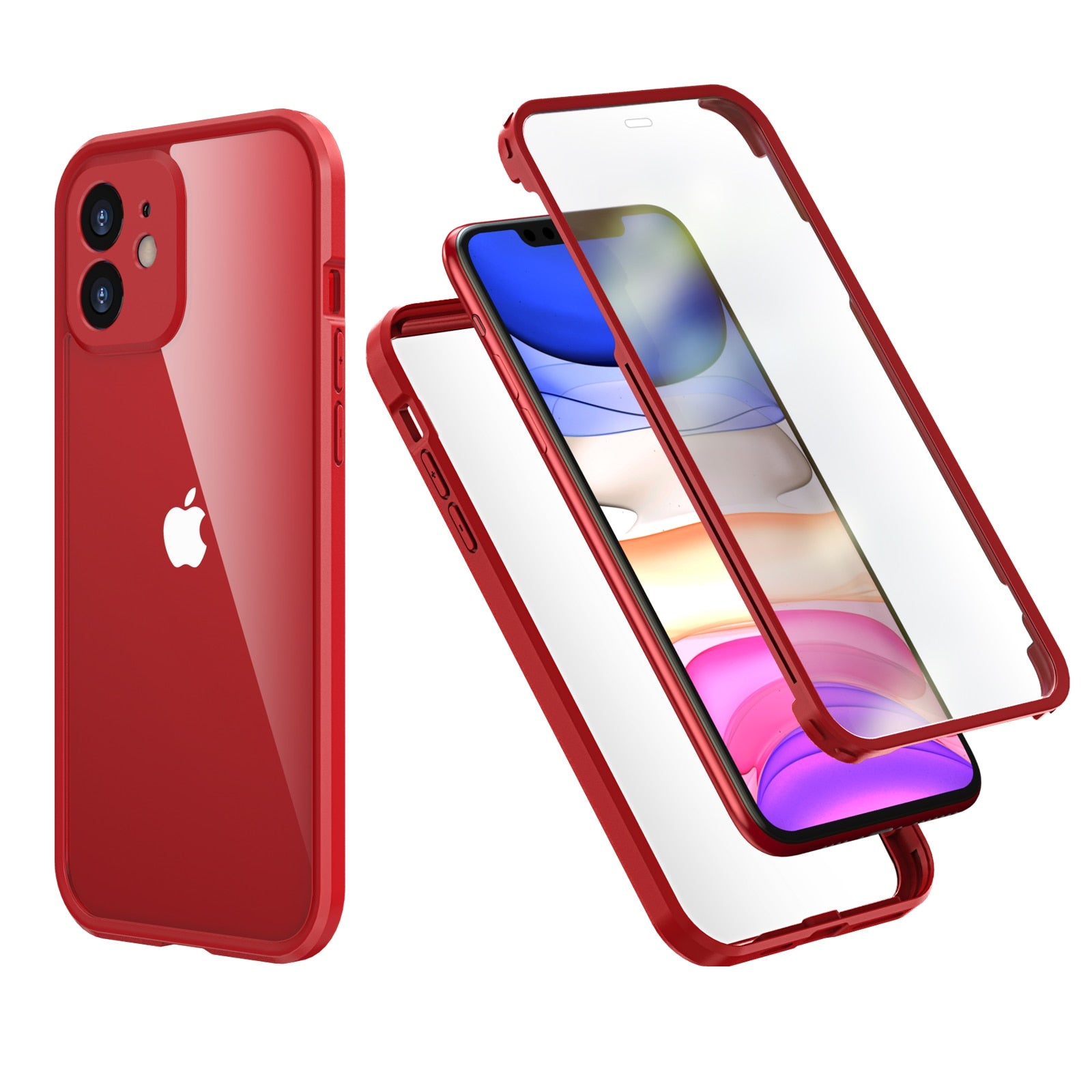 For iPhone 12 11 Pro Max Case, PC TPU Ultra Hybrid Comfort-grip Cell Phone Cases Protective Case Cover Support Wireless Charging - 380230 for iPhone 12 Mini / Red / United States Find Epic Store