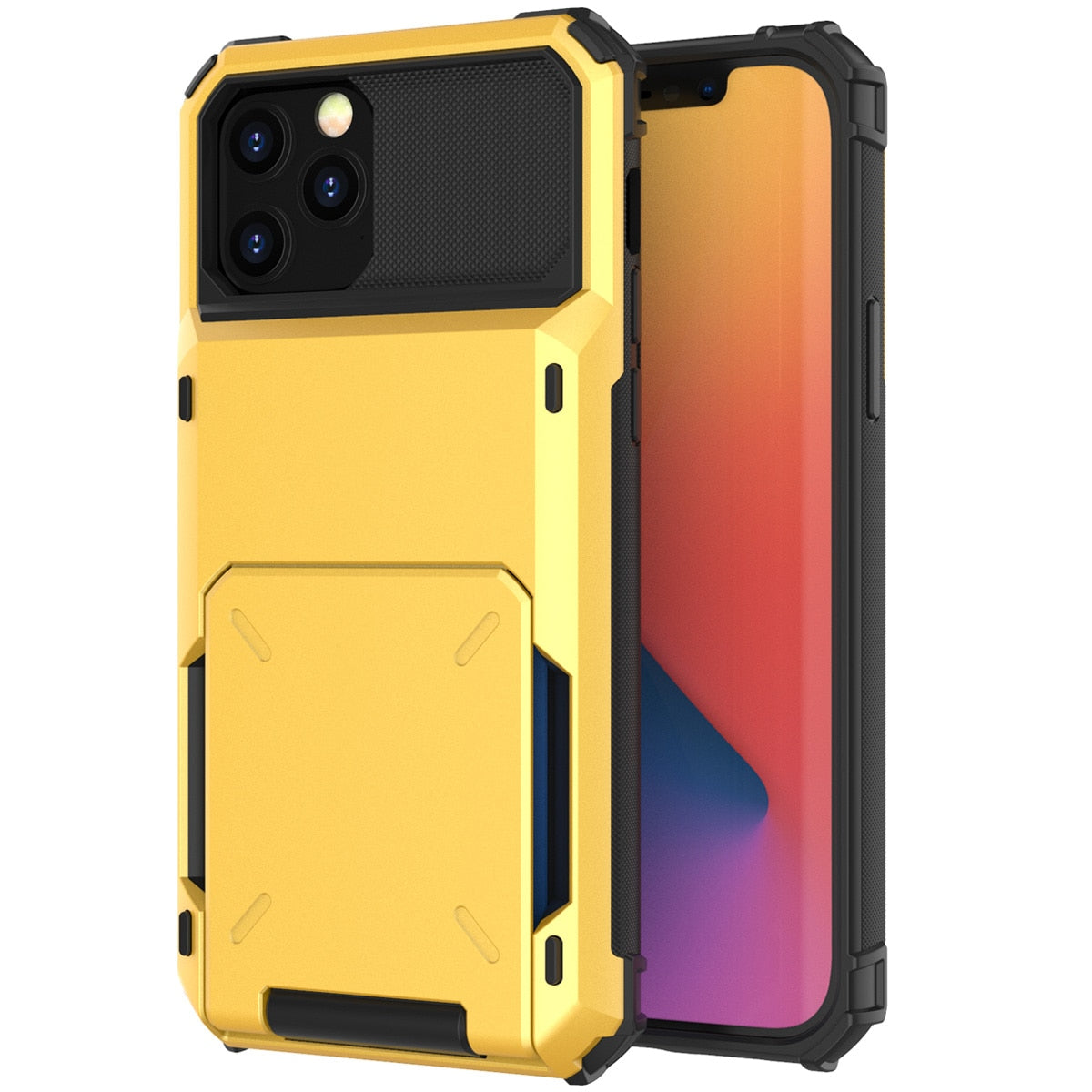 Yellow Card Slots Wallet Case For iPhone 11 12 Pro Max Mini 7 8 Plus X XS Max XR SE 2020 Cover Slide Armor Wallet Card Slots Holder - 380230 for iPhone 7 / Yellow / United States Find Epic Store