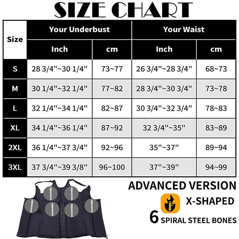 Women Waist Trainer Corset Zipper Vest Body Shaper Cincher Shapewear Slimming Belt Sports Girdle Neoprene Sauna Tank Top - 0 Find Epic Store