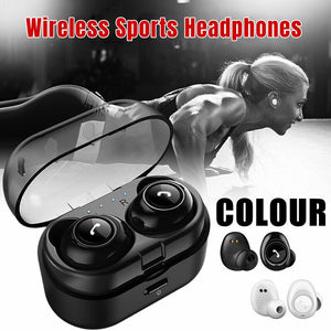 Real Wireless Bluetooth Earbuds Bluetooth 5.0 Binaural Clear Crystal Call Earphone with Charging Box & 100 Hrs Long Standby Time - 63705 Find Epic Store