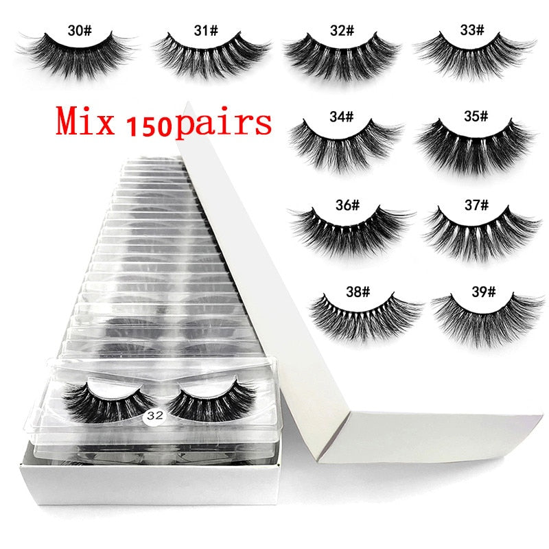 Wholesale Eyelashes/ 10/50/100 Pieces of 3d Mink Natural Eyelashes - 200001197 150 pairs / United States Find Epic Store