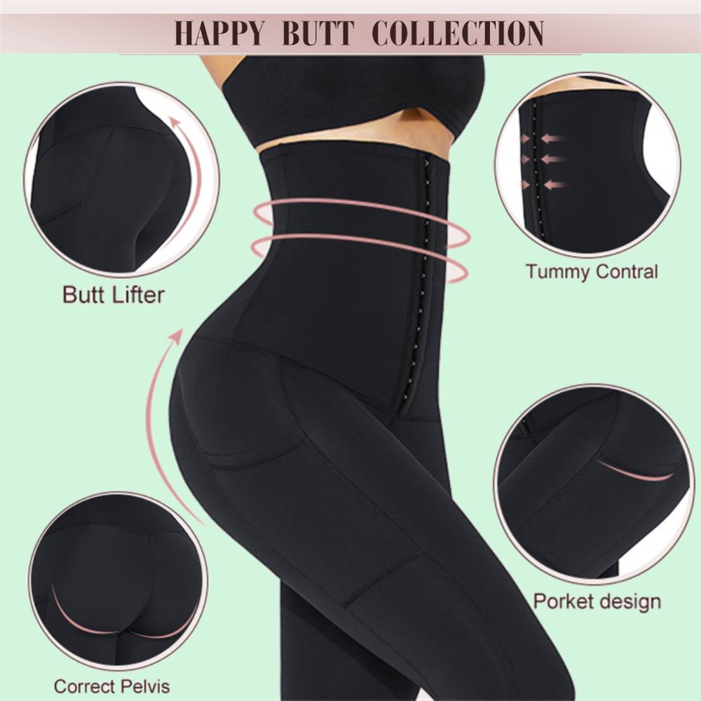 Women High Waist Shapewear Slimming Leggings Tummy Control Panties Body Shaper Push Up Butt Lifter Leg Slim Shaper with Pockets - 31205 Find Epic Store