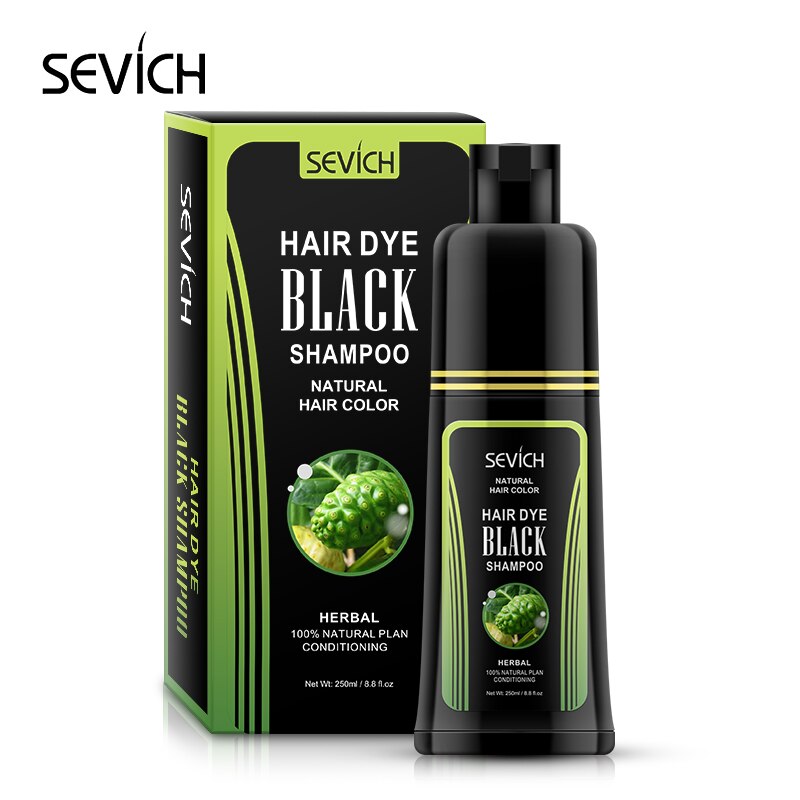 Sevich Hair dye Black Shampoo 250ml Fast Dye Hair Shampoo Natural Anti Hair Loss Moisturizing Refreshing Black Hair Care - 200001173 Find Epic Store
