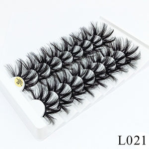 8 pairs of 25mm eyelashes cruelty-free artificial 3D mink eyelashes, soft and natural false eyelashes wholesale manufacturer - 200001197 L021 / United States Find Epic Store