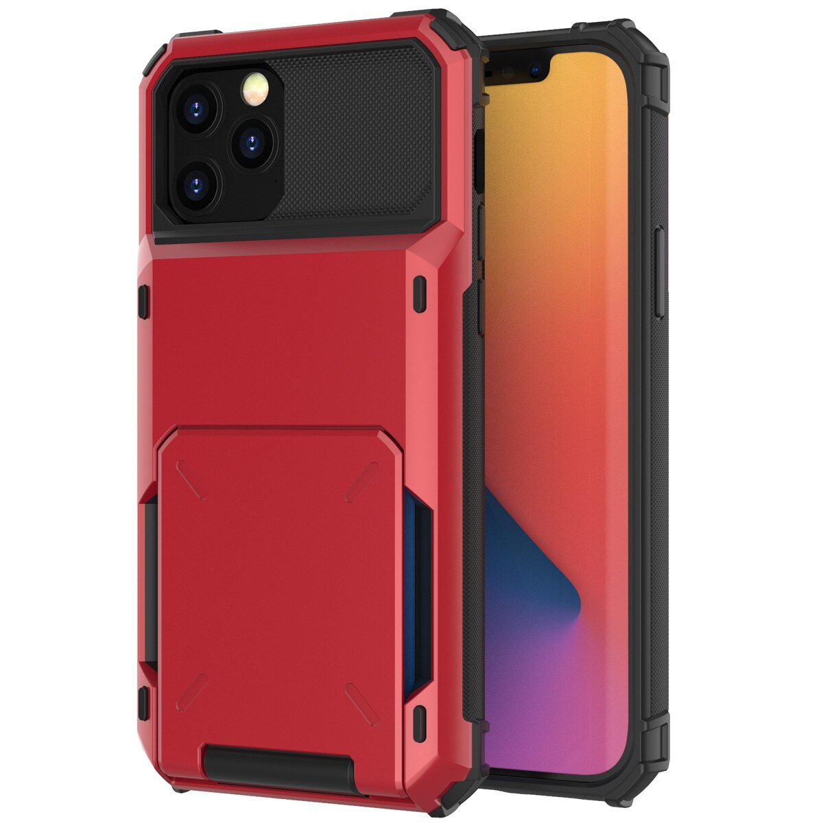 For iPhone 13 Pro Max 13 Mini iPhone 13 Pro 2021 Card Slots Wallet Case Cover Slide Armor Wallet Card Slots Holder for iPhone 13 - 380230 for iPhone 13 / Red / United States Find Epic Store