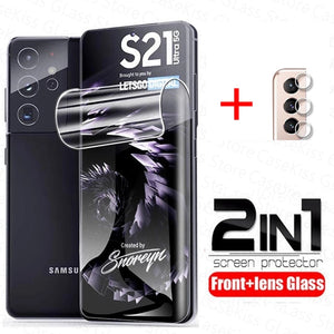 Hydrogel Film For Samsung Galaxy S21 Ultra Plus S20 FE Protective Glass S 21 S20fe S21 Ultra Note 20 Camera Len Screen Protector - 200002107 United States / 1front 1lens / For Galaxy S21 Plus Find Epic Store