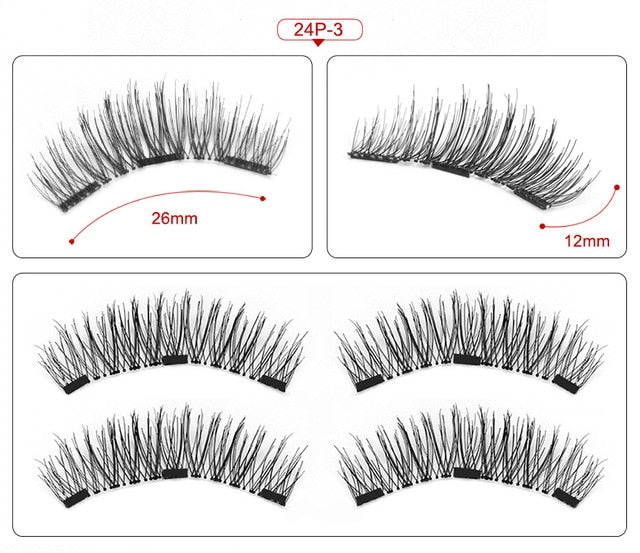 2 Pairs of 4 Handmade Natural Magnetic Eyelashes - 200001197 24P-3 / United States Find Epic Store