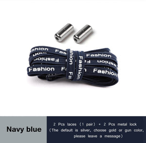 24 Colors Elastic Shoelaces Capsule Metal Suitable for All Universal Lazy Lace Man and Woman Shoes Sneakers No Tie Shoelace - 3221015 Navy blue / United States / 100cm Find Epic Store