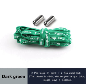 24 Colors Elastic Shoelaces Capsule Metal Suitable for All Universal Lazy Lace Man and Woman Shoes Sneakers No Tie Shoelace - 3221015 Dark green / United States / 100cm Find Epic Store