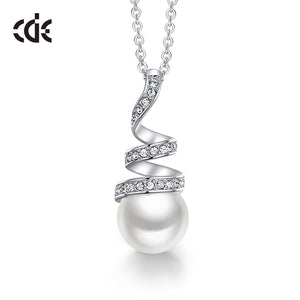 Original Design Embellished with Crystals White Pearl Geometric Pendant Necklace Jewelry for Wife Gift - 200000162 White / United States / 40cm Find Epic Store