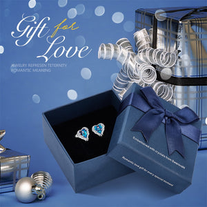 Stud Earrings Embellished with Crystals Women Earrings Angel Wing Heart Earrings Fashion Ear Jewellery Gifts - 200000171 Blue in box / United States Find Epic Store