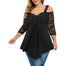 6XL Plus Size Off Shoulder Lace Long Sleeve Black Blouse - 200000346 Black / L / United States Find Epic Store