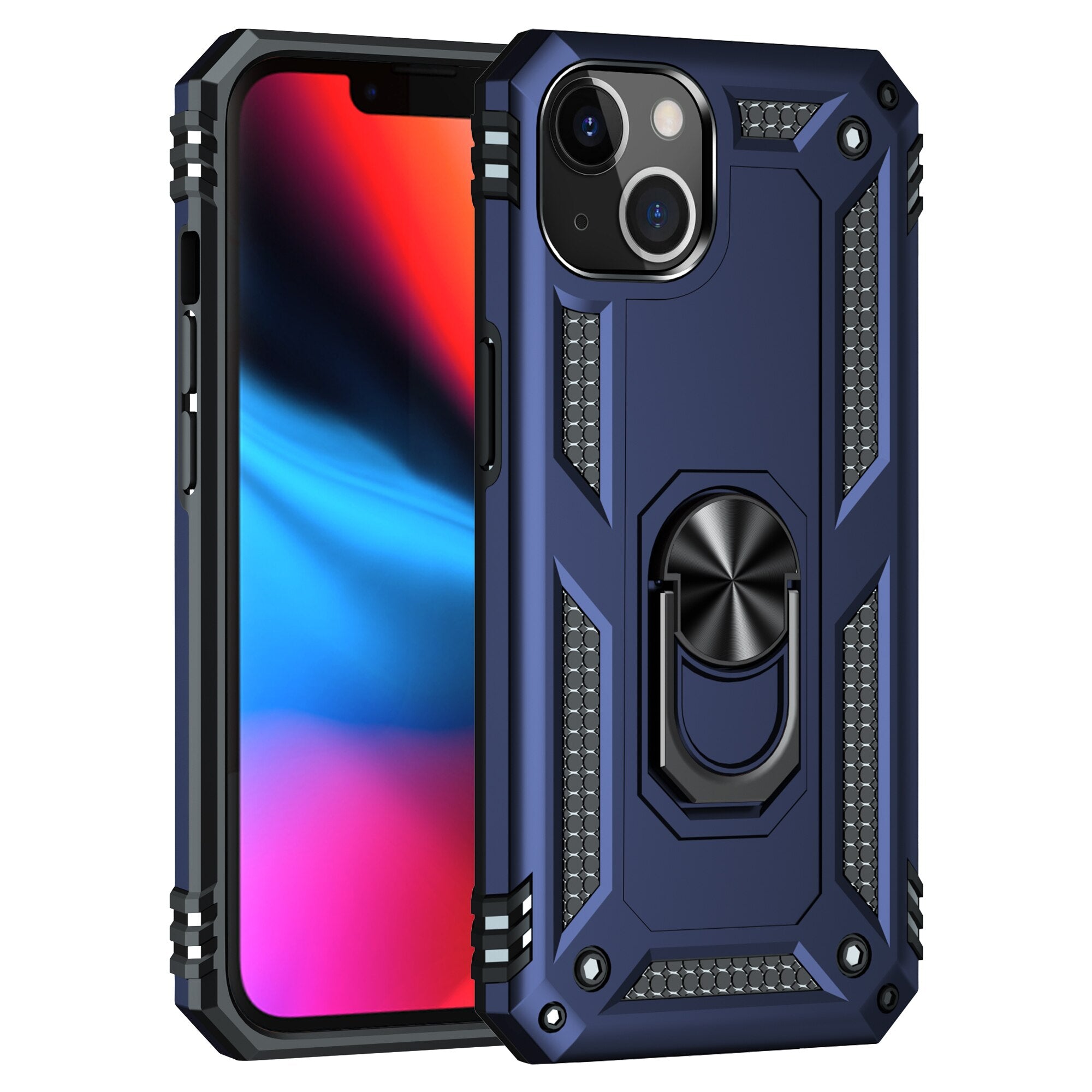 Design for iPhone 13 & iPhone 13 Pro Max Case, Military Grade Protective Phone Case Cover with Enhanced Metal Ring Kickstand - 380230 for iPhone 13 / Blue / United States Find Epic Store