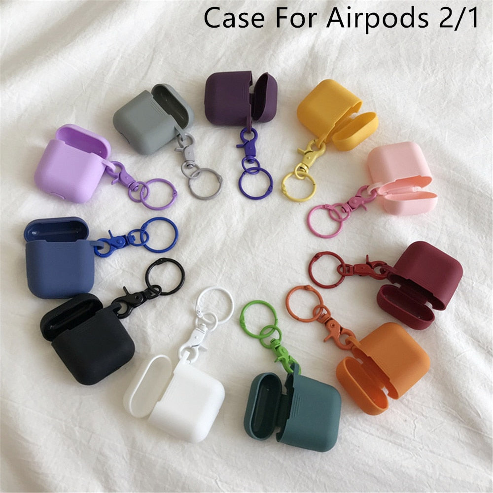 Silicone for Airpods Cases Cover Luxury Cute Airpods2 Earphone Protector Air Pods Accessories with Keychain for Airpods 2 1 Case - 200001619 Find Epic Store