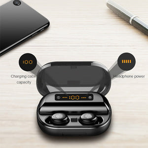 8D Stereo Bluetooth 5.0 TWS Earbuds Wireless Earphones IPX7 Waterproof Sports Headsets with 4000mAh Digital Display Power Bank - 63705 Find Epic Store