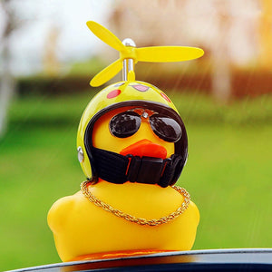 Car Goods Gift Broken Wind Helmet Small Yellow Duck Car Decoration Accessories Wind-breaking Wave-breaking Duck Cycling Decor bobble head - 200003311 Find Epic Store