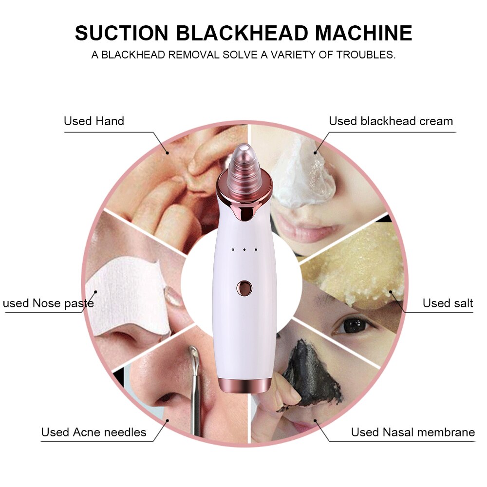 Electric Vacuum Suction Blackhead Remover USB Rechargeable Facial Pore Cleaner Spot Acne Pimple Black Head Extractor Face Care - 200192143 Find Epic Store