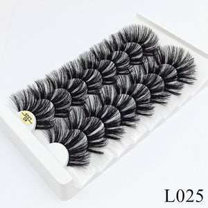 8 pairs of 25mm eyelashes cruelty-free artificial 3D mink eyelashes, soft and natural false eyelashes wholesale manufacturer - 200001197 L025 / United States Find Epic Store