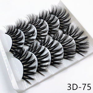 5 pairs 3d mink lashes handmade 3d lashes natural eye lashes makeup lashes extension - 200001197 3D-75 / United States Find Epic Store