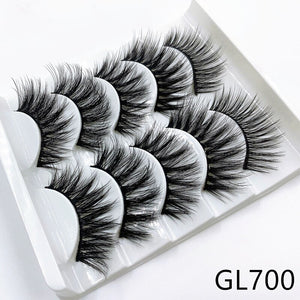 5 pairs 3d mink lashes handmade 3d lashes natural eye lashes makeup lashes extension - 200001197 GL700 / United States Find Epic Store