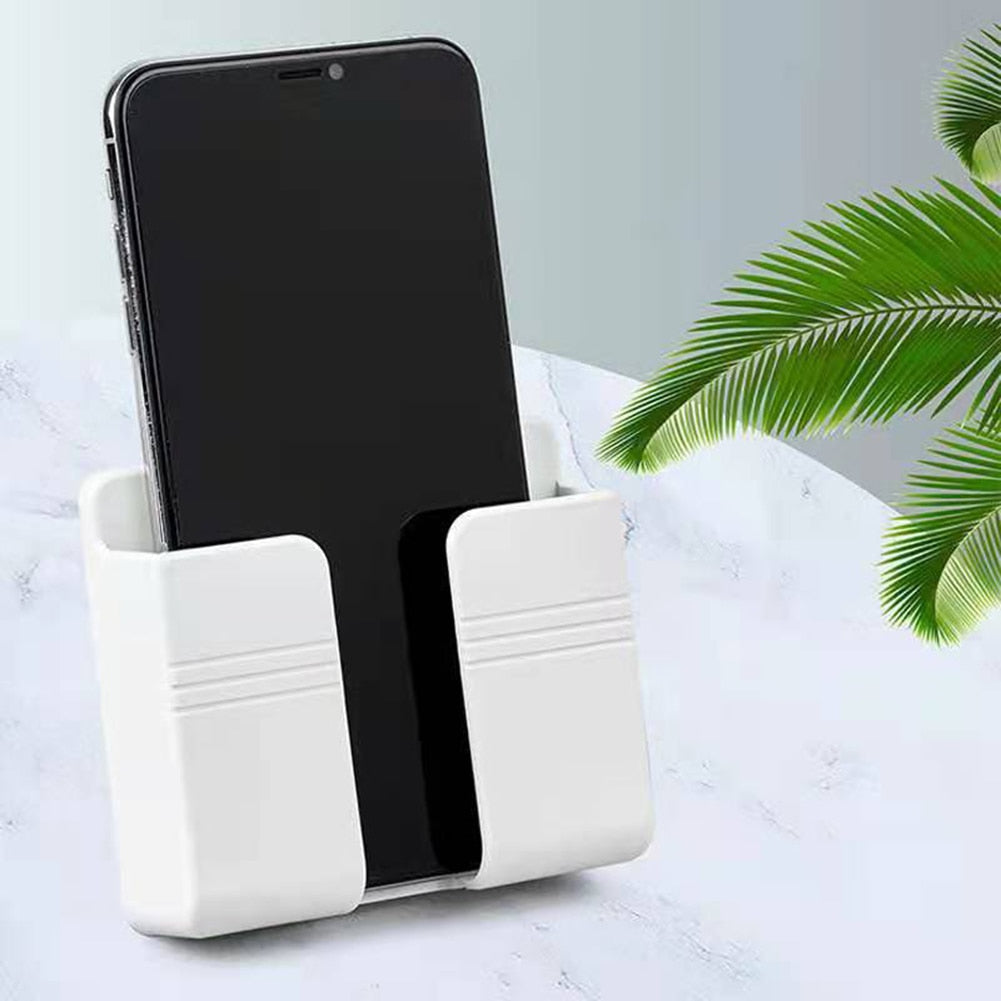 Wall Mounted Organizer Box Mobile Phone Charging Holder Stand Punch-free TV Remote Control Storage Box Phone Plug Holder Rack - 0 Find Epic Store