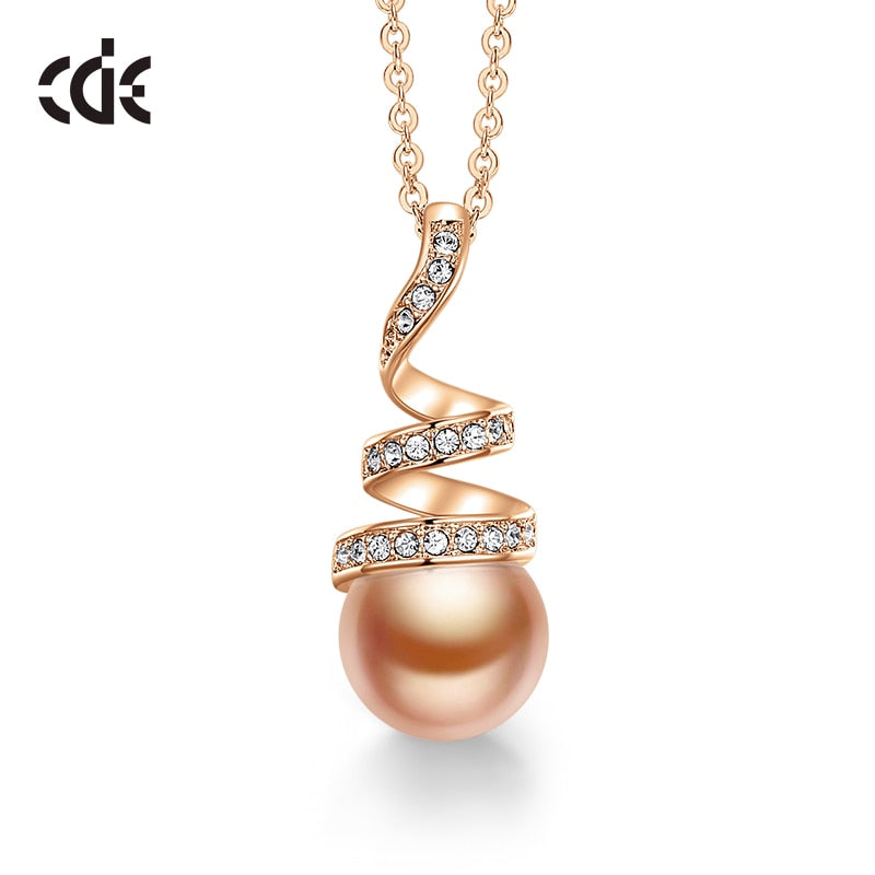 Original Design Embellished with Crystals White Pearl Geometric Pendant Necklace Jewelry for Wife Gift - 200000162 Wheat Gold / United States / 40cm Find Epic Store