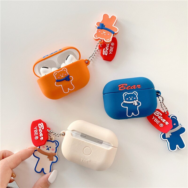 Silicone For airpods pro new three-dimensional scarf bear cartoon Cute Accessories headset cover for Apple AirPods Pro 2 1 Case - 200001619 Find Epic Store