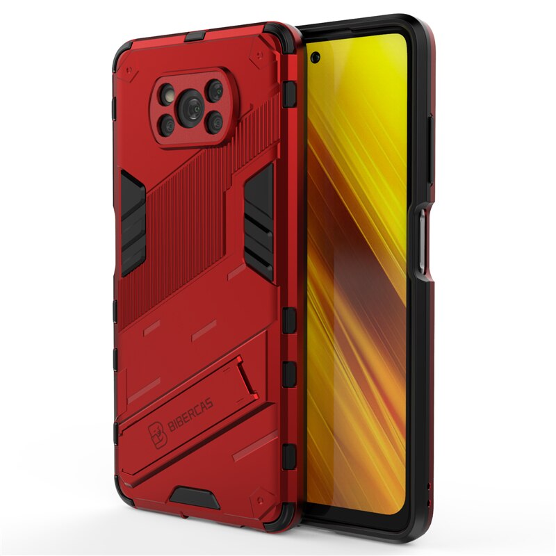 For Xiaomi Poco X3 Pro F3 Case Punk Stlye TPU Soft Rubber Armor Bracket Cover For Xiaomi Poco X3 Cover for Xiaomi Poco F3 PocoM3 - 380230 For Poco X3 Pro / Red / United States Find Epic Store