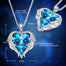 Crystal Necklace New Design Sparkling Heart Blue Stone Pendant Necklace for Women Angel Wing Original Jewelry - 200000162 Find Epic Store