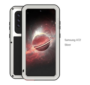 Samsung Galaxy A72 4G/5G Case, Aluminum Metal Gorilla Glass Shockproof - 380230 for Galaxy A72 / Silver / United States|NO Retail packaging Find Epic Store