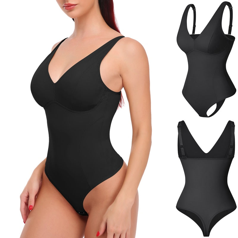 Slimming Underwear Bodysuit Jumpsuit Body Shaper Waist Trainer Corset Shapewear Top with Padded Bra Postpartum Recovery - 0 Black / S / United States Find Epic Store