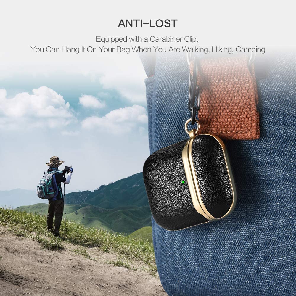 For AirPods Pro Cases Successful people Portable Leather luxury Protector Cover Carabiner for Apple AirPods 1 2 Case Plated Gold - 200001619 Find Epic Store