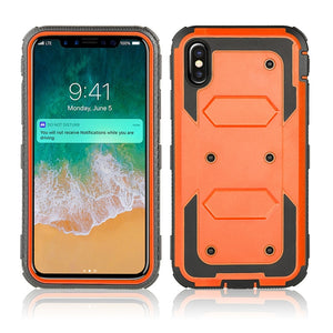 Heavy Duty Holster Belt Clip Shockproof Phone Case For iPhone 11 Pro Max XR X XS Max 360 Full Protective Screen Protector Cover - 380230 For iPhone X / Orange--No Belt Clip / United States Find Epic Store