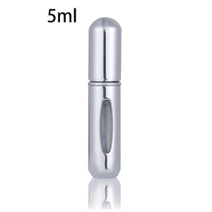Portable Mini Refillable Perfume Bottle With Spray Scent Pump - 5 ml SILVER Find Epic Store