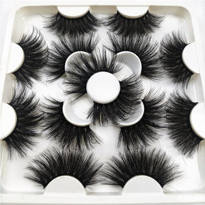 7 pairs of 25mm 3D mink lashes natural long eyelashes mink, fluffy false eyelashes eye makeup - 200001197 KS077 25mm / United States Find Epic Store