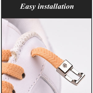 Cross Buckle Lock Elastic Shoelaces 1 Second Quick Quality Metal No Tie Shoelace Kids Adult Leisure Sneakers Flat Lazy Laces - 3221015 Find Epic Store