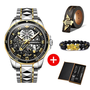 OUPINKE Mechanical Sapphire Glass Automatic Luxury Wristwatch - 200033142 two tone black / United States Find Epic Store