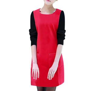 Long Sleeve Splice Pocket O-neck Dress - Red / XXXL / United States Find Epic Store