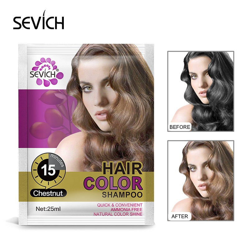 Sevich Hair Color Shampoo 5pcs/lot 15mis Moisturizing hair dye shampoo Natural organic temporary red hair dye - 200001173 Find Epic Store
