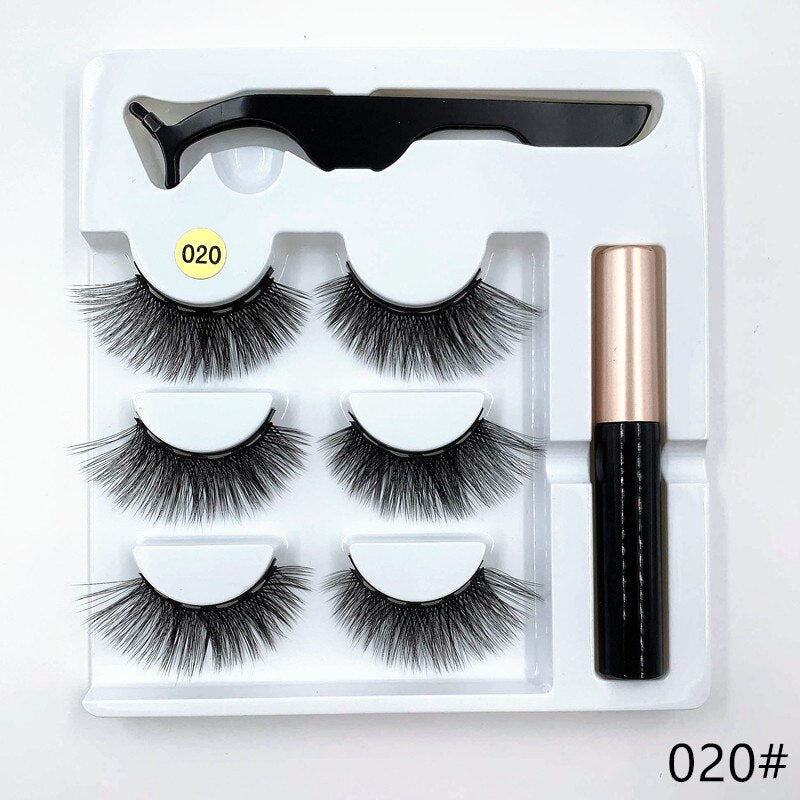 3 Pairs Magnetic Eyelashes And Eyeliner Set - 201222921 020 / United States Find Epic Store