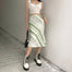 Tie Dye Print Aesthetic Frill Long Mid-calf Straight High Waist Skirt - 349 Find Epic Store