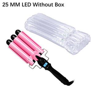 Automatic 3 Barrels Hair Curling Iron Tong Perm Splint Ceramic Hair Curler Waver Curlers Rollers Styling Tools Hair Styler Wand - 200001210 United States / 25MM LCD No Box / US Find Epic Store