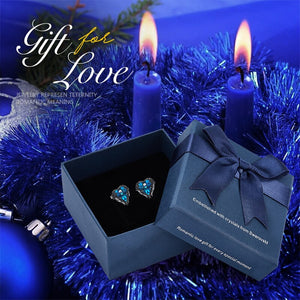 Fashion Brand Earrings Embellished with Blue Crystal Heart Earrings - 200000171 Blue Black in box / United States Find Epic Store