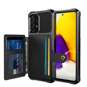 Samsung Galaxy A52/A72 Wallet Case, Luxury PU Leather Wallet Flip Cover Buckle - 380230 for Galaxy A52 / Black / United States Find Epic Store