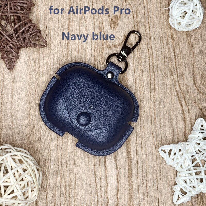 For AirPods Pro 2 1 luxury Bluetooth leather Accessories Bluetooth headset protector Cover business leather Case for AirPods 2 1 - 200001619 United States / Navy blue Pro Find Epic Store