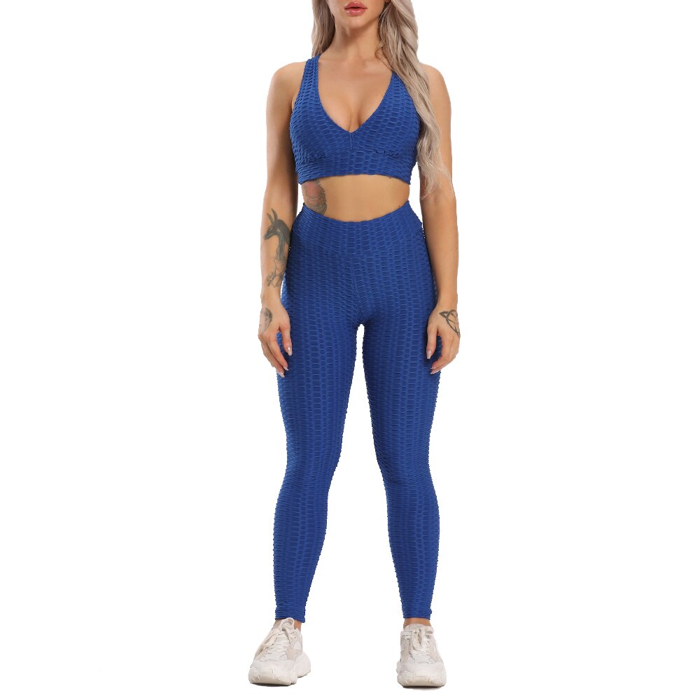 Yoga Set Women Workout Dry Fit Sportswear - 200002143 blue full / S / United States Find Epic Store