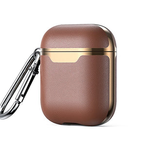 For AirPods Pro Cases Successful people Portable Leather luxury Protector Cover Carabiner for Apple AirPods 1 2 Case Plated Gold - 200001619 United States / brown 2 1 Find Epic Store