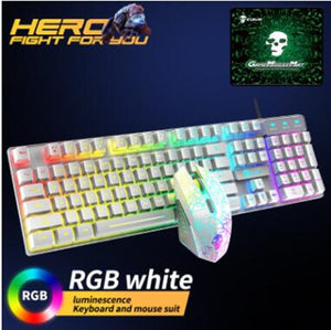ZK40 1 Set T6 Keyboard and Mouse Rainbow Backlight USB Ergonomic Keyboard for PC Laptop Clavier Gamer Keyboard And Mouse Kit Pad - 70802 United States / White RGB Find Epic Store