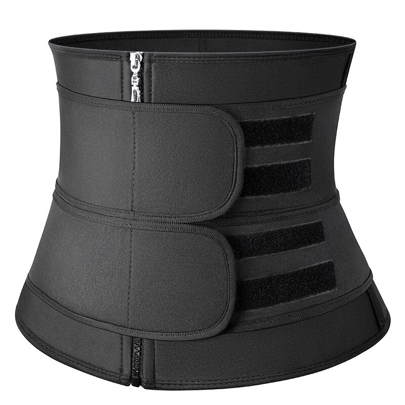 Mens Workout Waist Trainer Corset Neoprene Body Shaper Sauna Sweat Trimmer Waist Cincher Slimming Belly Belts Faja Shapewear - 0 Black-two belt-ZIP / S / United States Find Epic Store