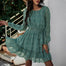 Ruffle Long Sleeve Dress - 200000347 Green / S / United States Find Epic Store